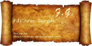 Führer Gergő névjegykártya